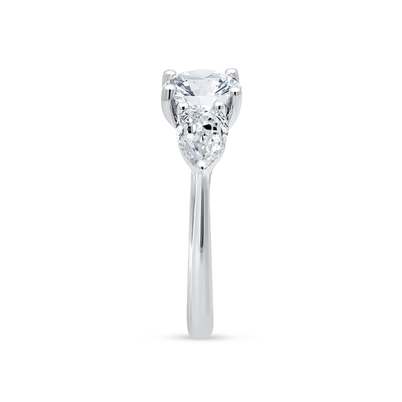 Pear Cut Shoulder Stones Lab Grown Diamond Engagement Ring view 4
