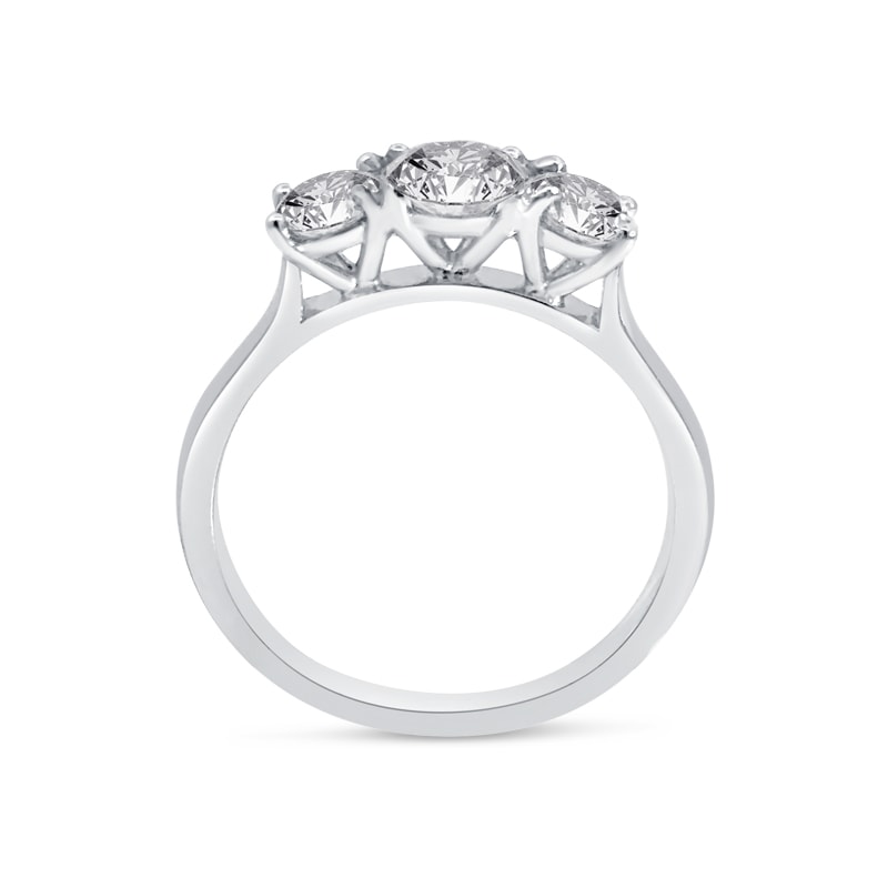 Round Cut Trilogy Classic Lab Grown Diamond Engagement Ring view 4