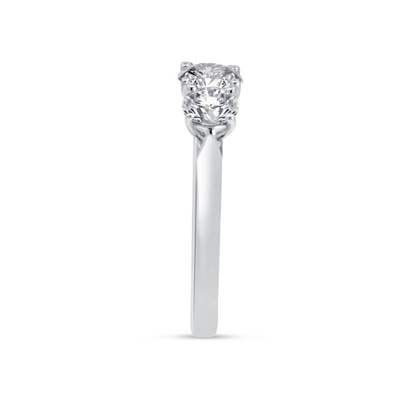 Round Cut Trilogy Classic Lab Grown Diamond Engagement Ring view 3