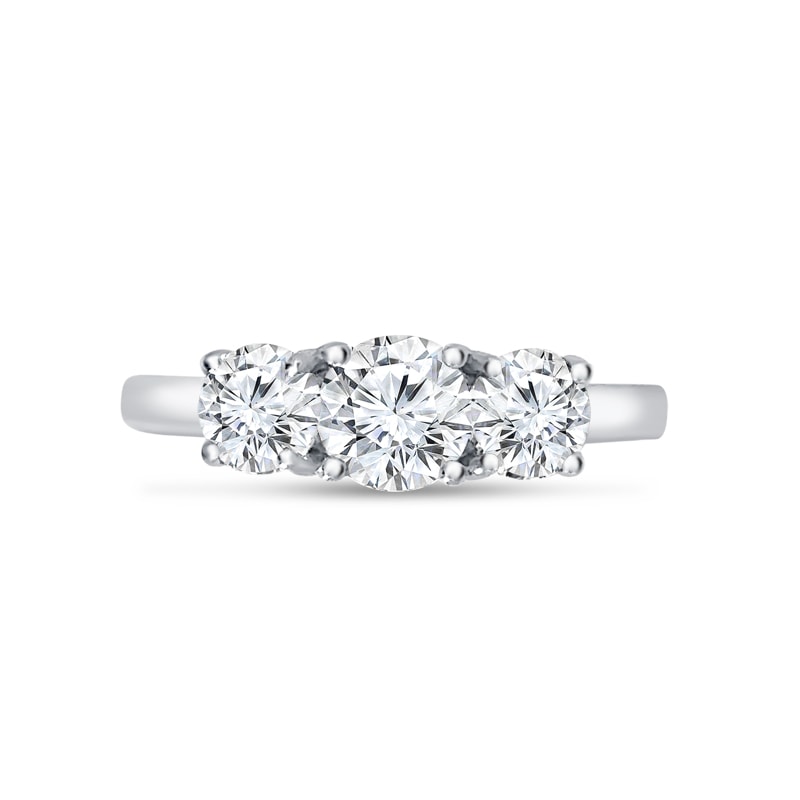 Round Cut Trilogy Classic Lab Grown Diamond Engagement Ring view 1