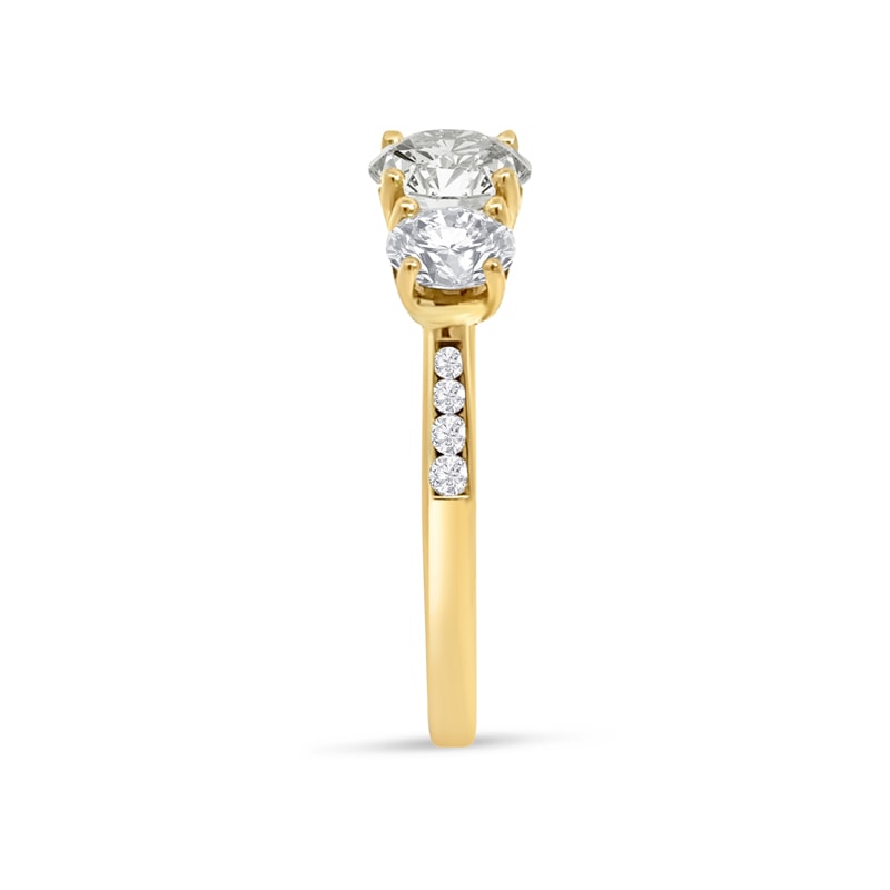 Round Brilliant Trilogy Diamond Engagement Ring view 4