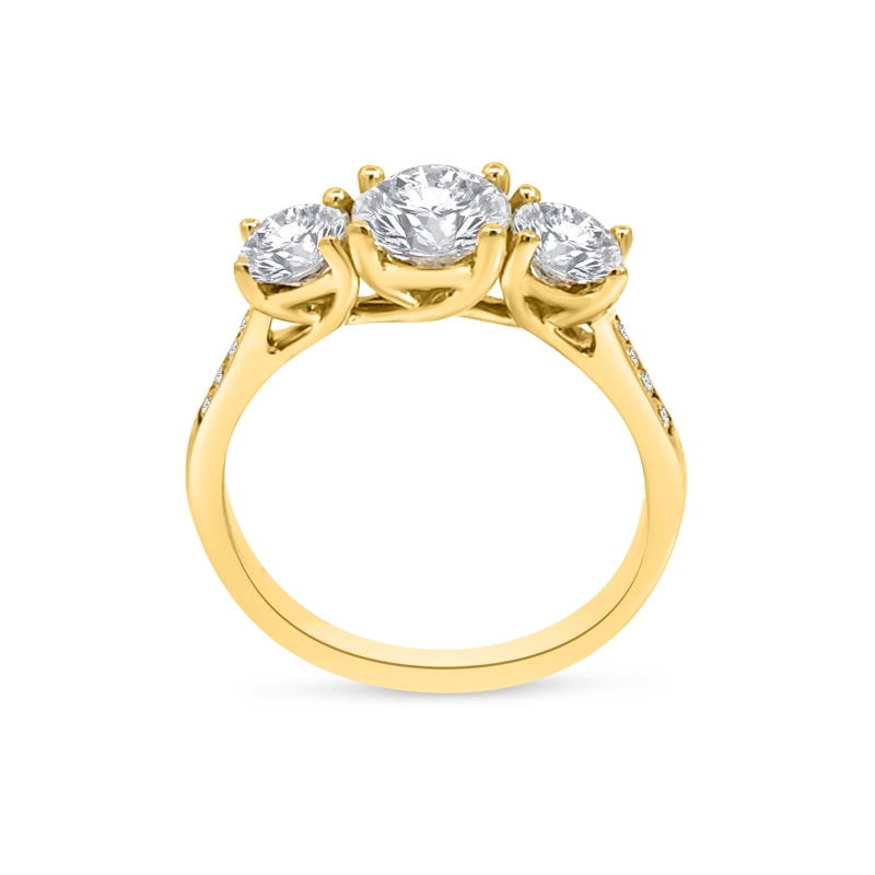 Round Brilliant Trilogy Diamond Engagement Ring view 3