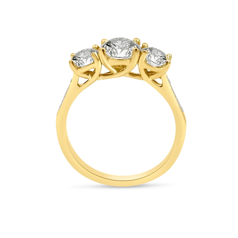 Round Brilliant Trilogy Diamond Engagement Ring view 5