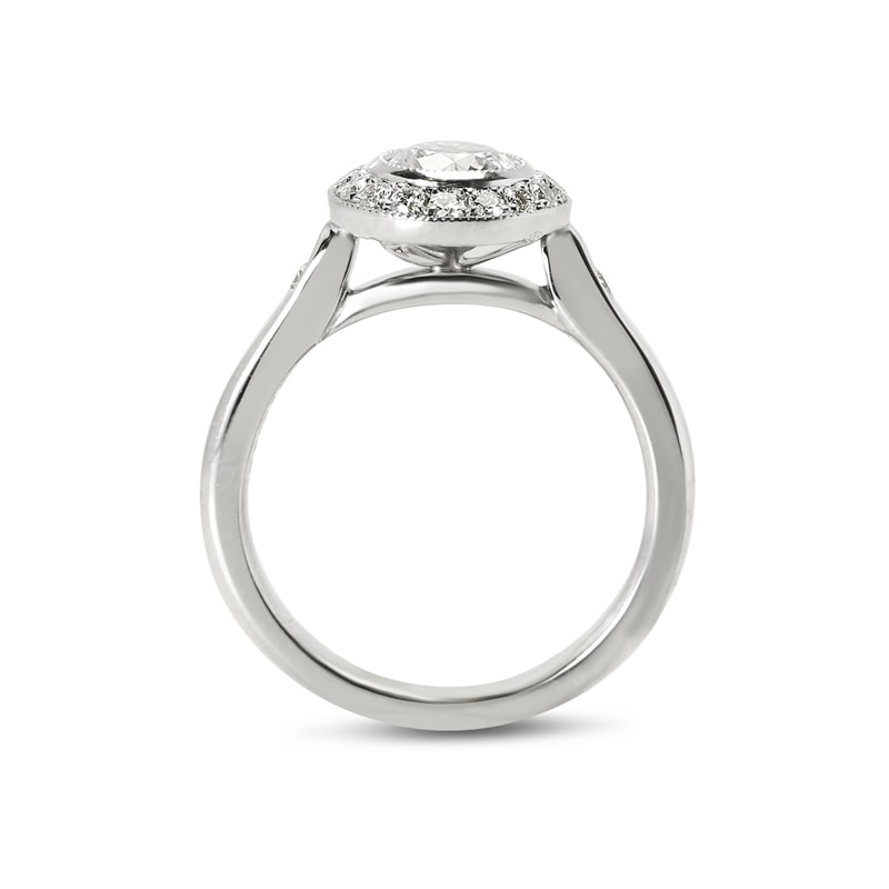 Vintage Diamond Round Shape Halo Engagement Ring view 5