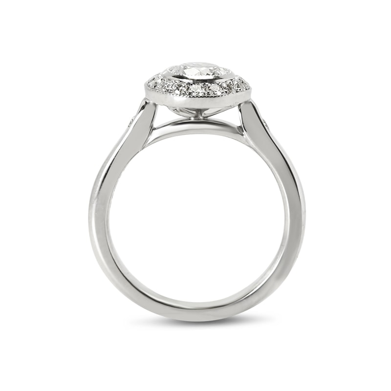 Vintage Round Shape Lab Grown Diamond Halo Engagement Ring view 5