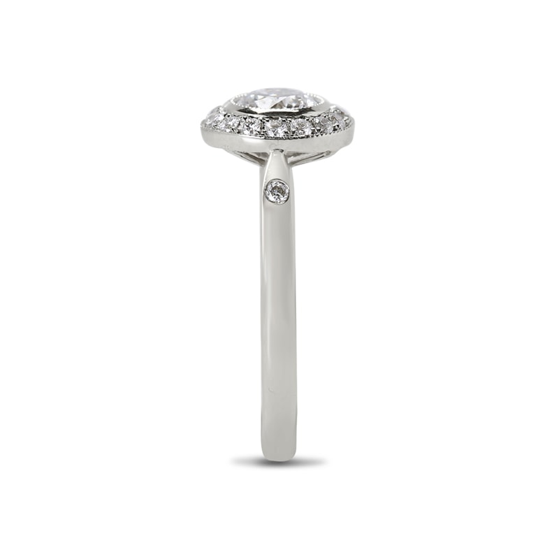 Vintage Round Shape Lab Grown Diamond Halo Engagement Ring view 4