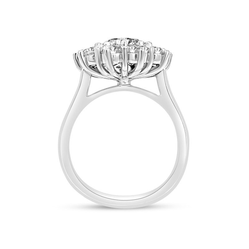 10 Stone Cluster Diamond Engagement Ring view 4