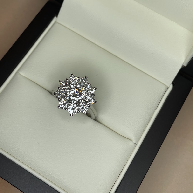 10 Stone Cluster Diamond Engagement Ring view 7