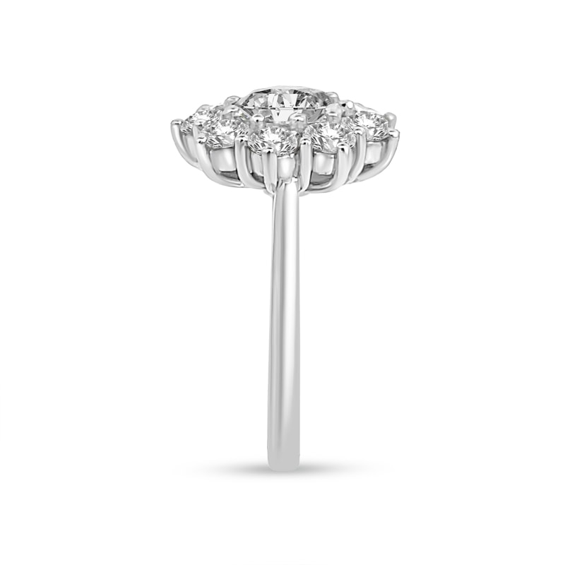 10 Stone Cluster Diamond Engagement Ring view 3