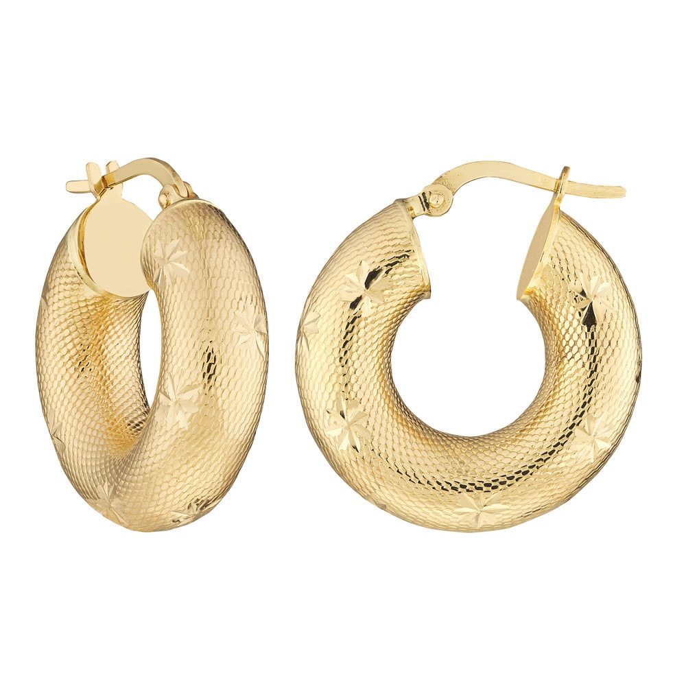 Majestic Starlit Gold Hoops view 1