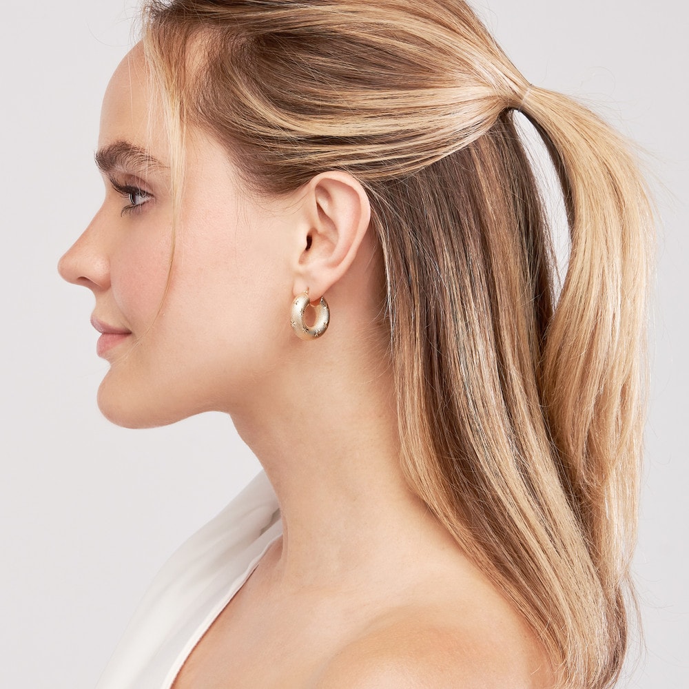 Majestic Starlit Gold Hoops view 2