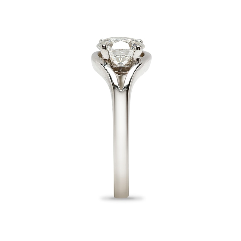 Round Rub Over Design Diamond Engagement Ring view 4