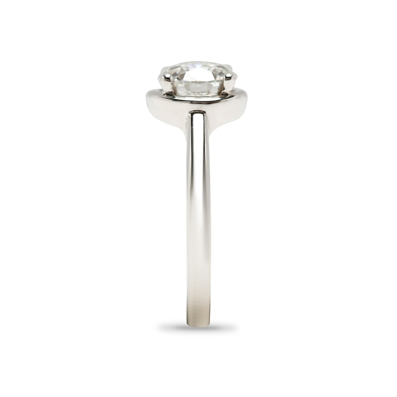 Round Rub Over Design Diamond Engagement Ring view 6