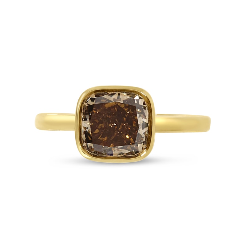 Rubover Cushion Contemporary Diamond Engagement Ring view 1