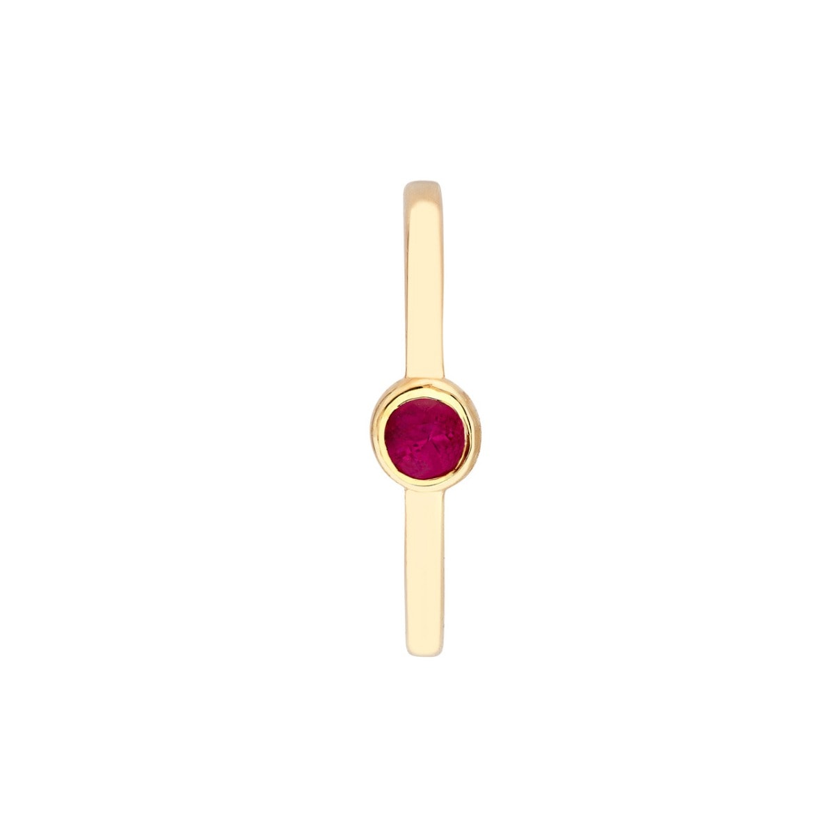 Ruby Bezel Gold Ear Cuff view 2