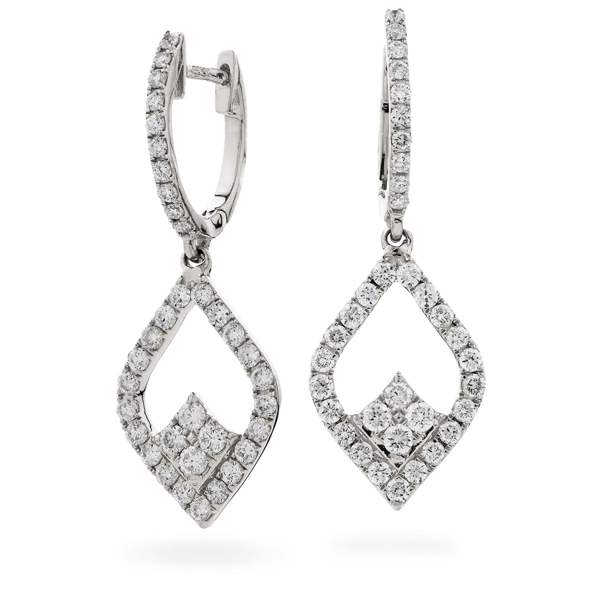 Trilogy Drop Hoops Diamond Earring view 1