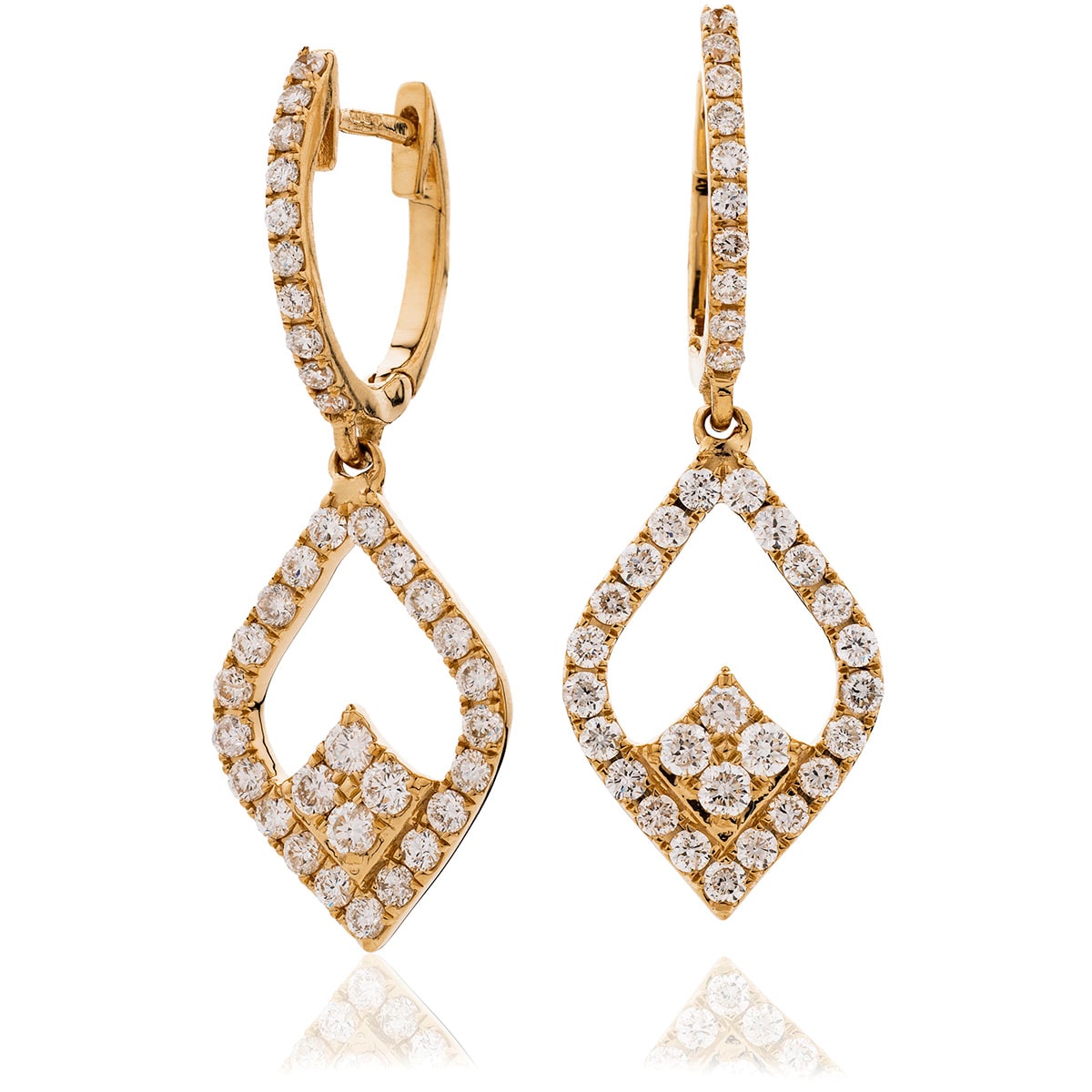 Trilogy Drop Hoops Diamond Earring view 3