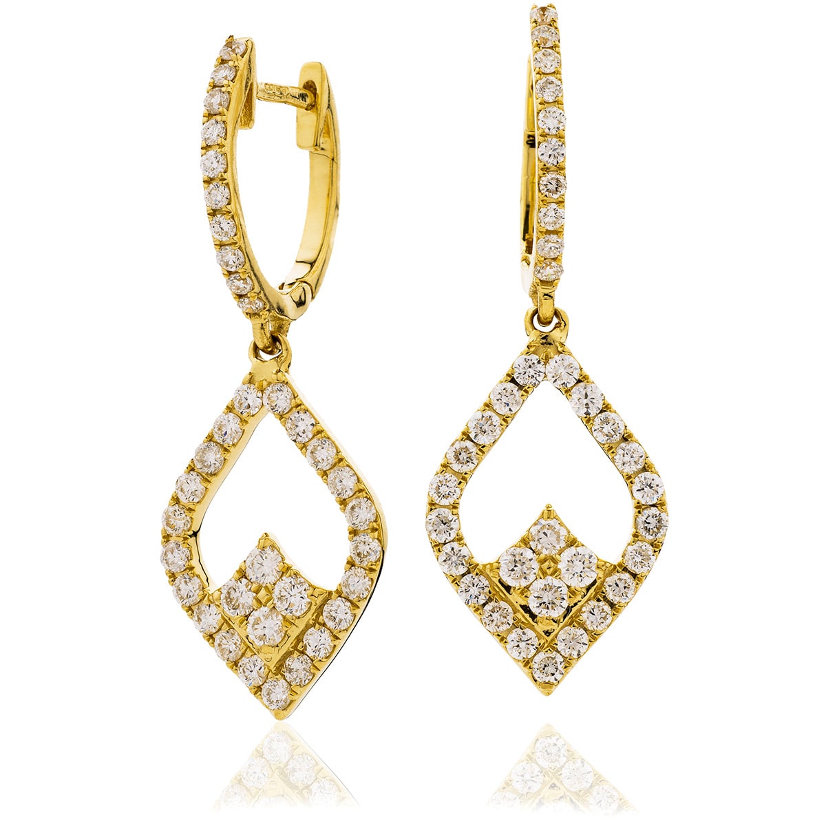 Trilogy Drop Hoops Diamond Earring view 4