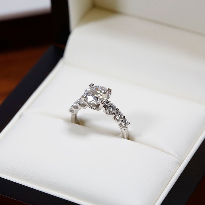 Seven Round Lab Grown Diamonds Engagement Ring view 6
