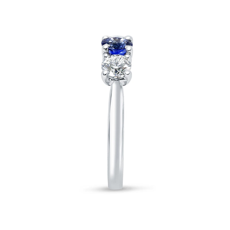 Blue Sapphires And Diamond Trilogy Engagement Ring view 3