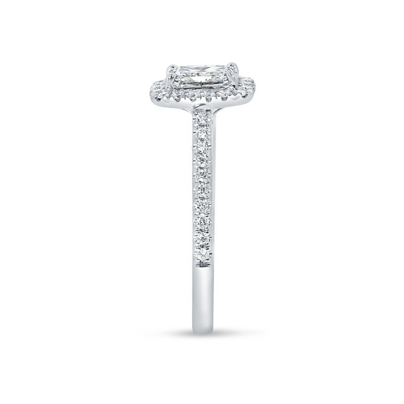 Radiant Shape Micro Set Halo Diamond Engagement Ring view 4