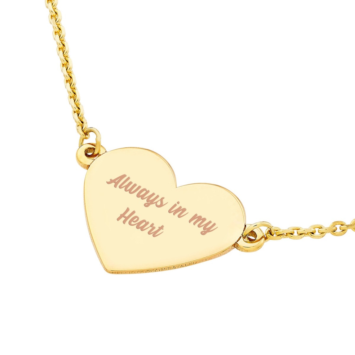 Personalized Heart Gold Pendant view 5