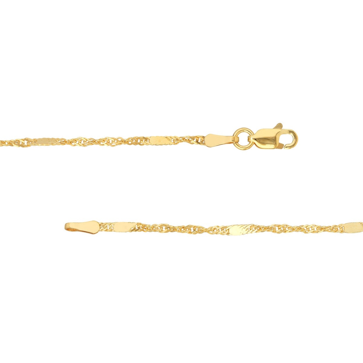 Singapore Flat Saturn Gold Chain view 3