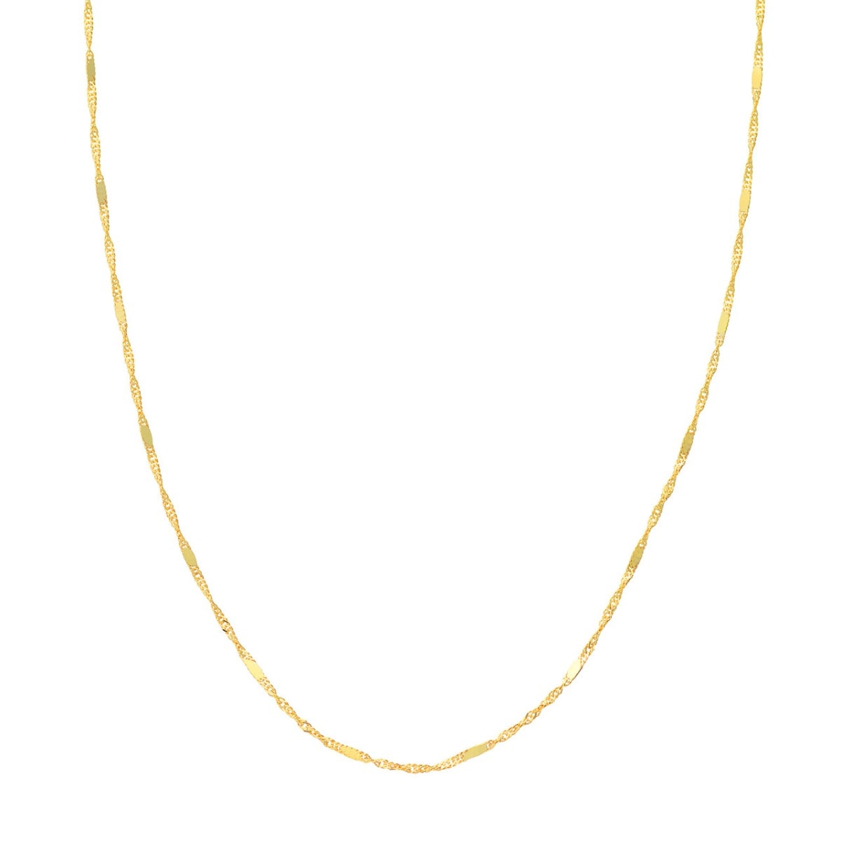 Singapore Flat Saturn Gold Chain view 1