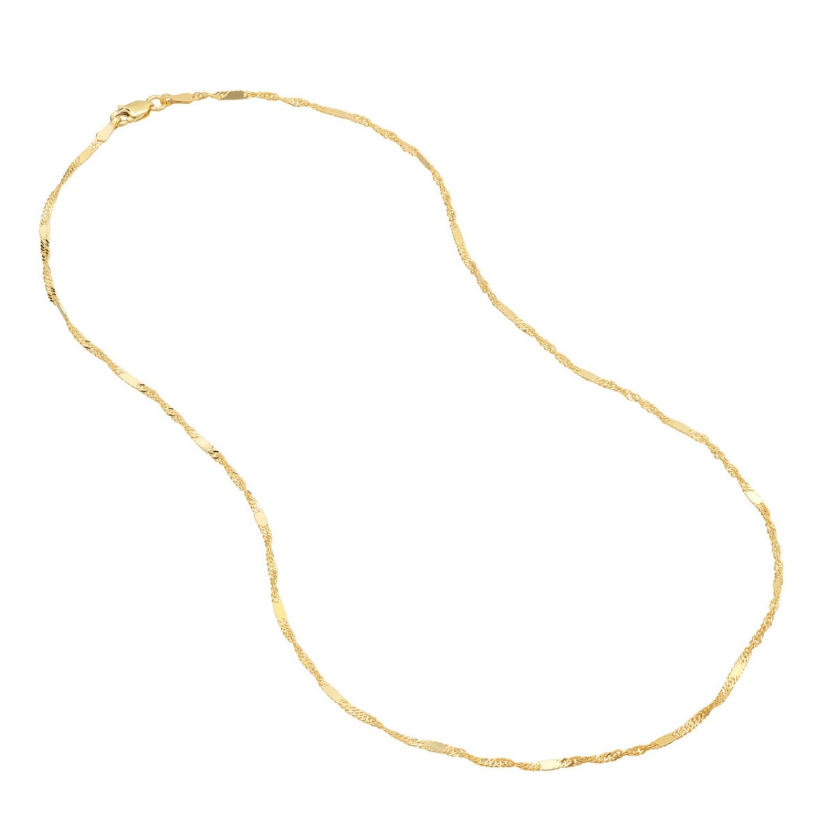 Singapore Flat Saturn Gold Chain view 2