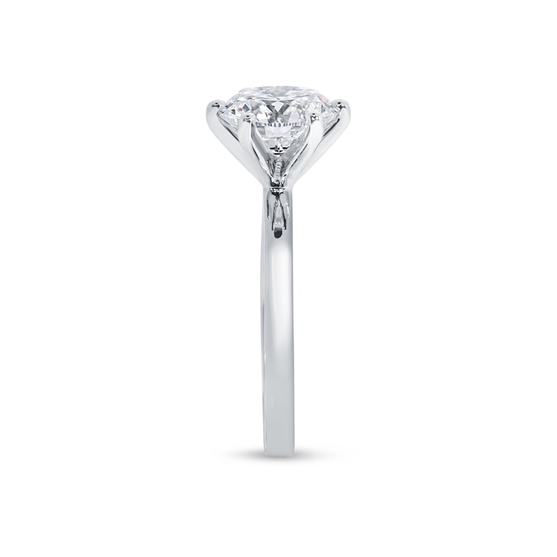 Six Claw Round Shape Solitaire Lab Grown Diamond Engagement Ring view 4