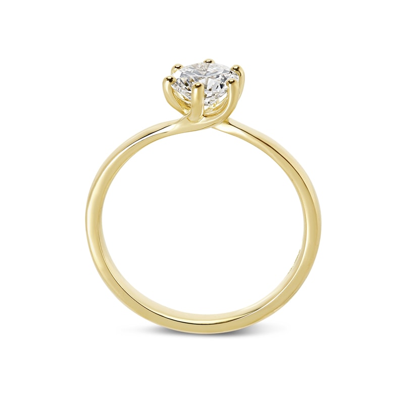 Six Claw Twist Round Shape Diamond Engagement Ring view 3