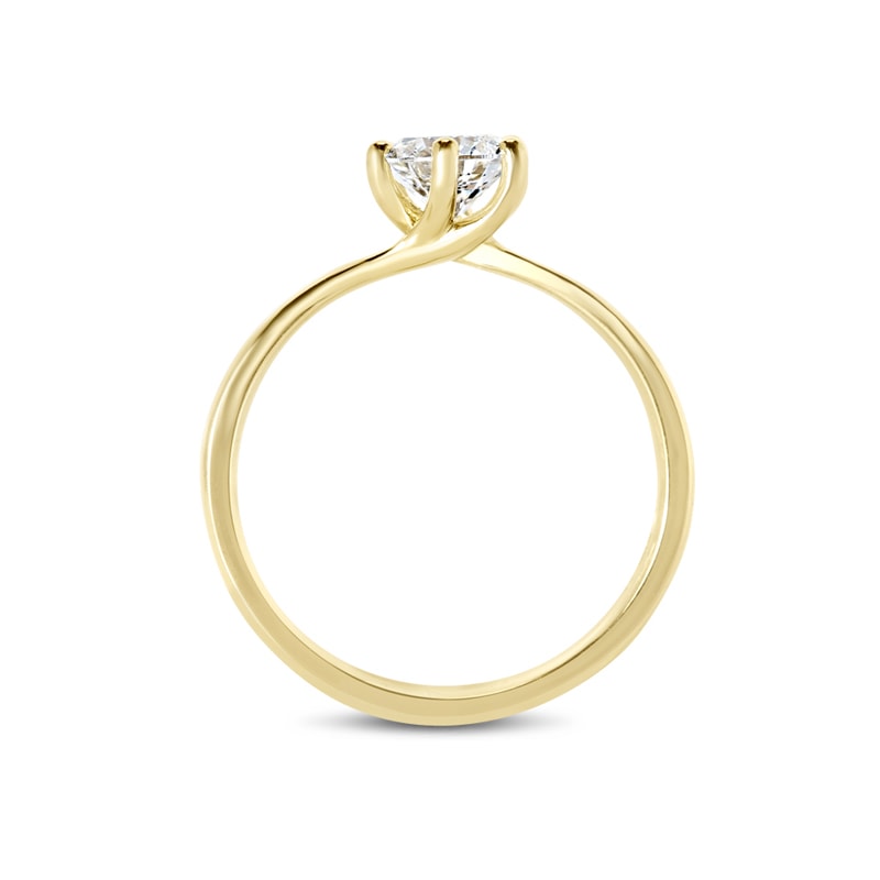Six Claw Twist Round Shape Lab Grown Diamond Engagement Ring view 5