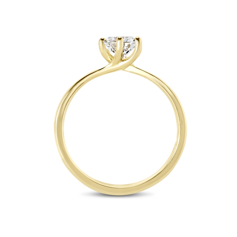 Six Claw Twist Round Shape Diamond Engagement Ring view 5