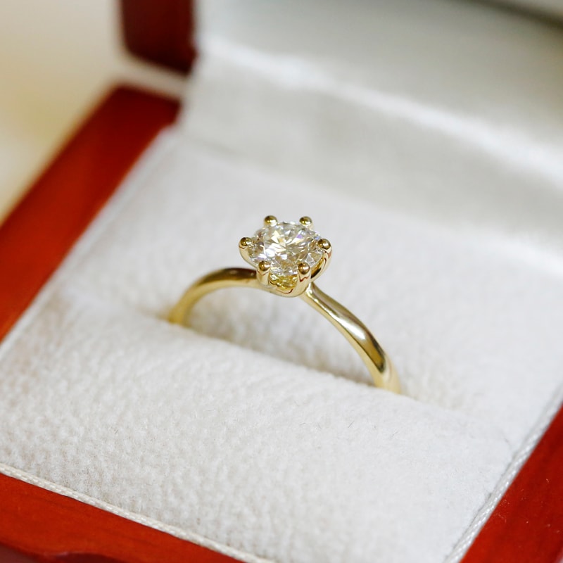 Six Claw Twist Round Shape Diamond Engagement Ring view 6