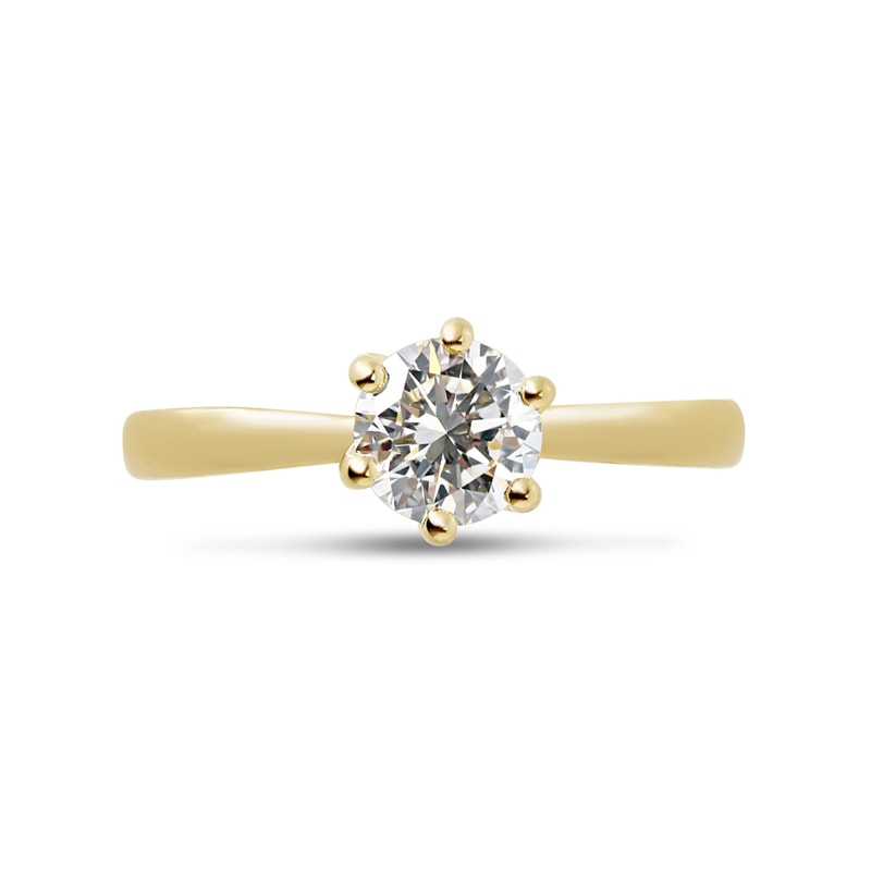 Six Claw Twist Round Shape Lab Grown Diamond Engagement Ring view 1