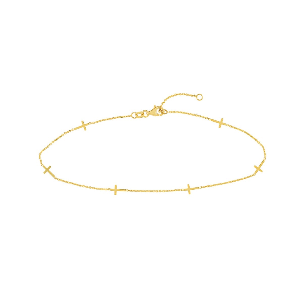 Six Mini Crosses Gold Anklet view 1