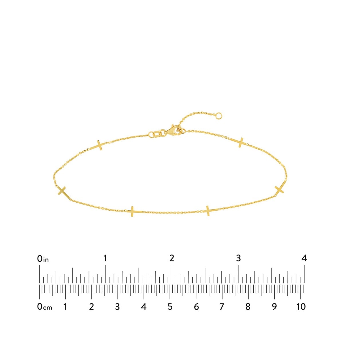 Six Mini Crosses Gold Anklet view 5