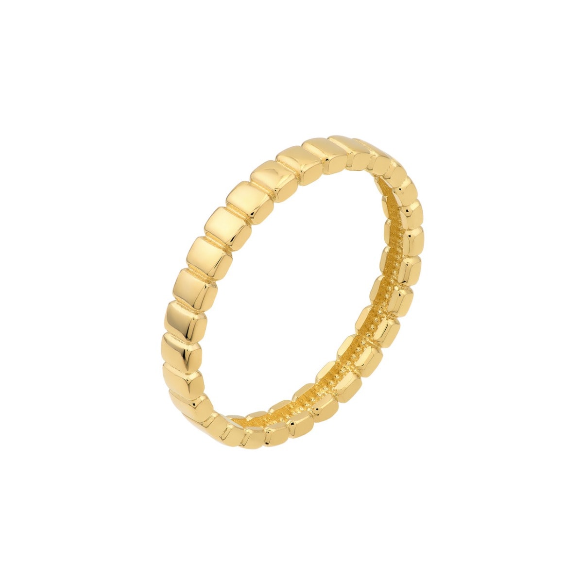 Gold Skinny Tag Band Ring view 3