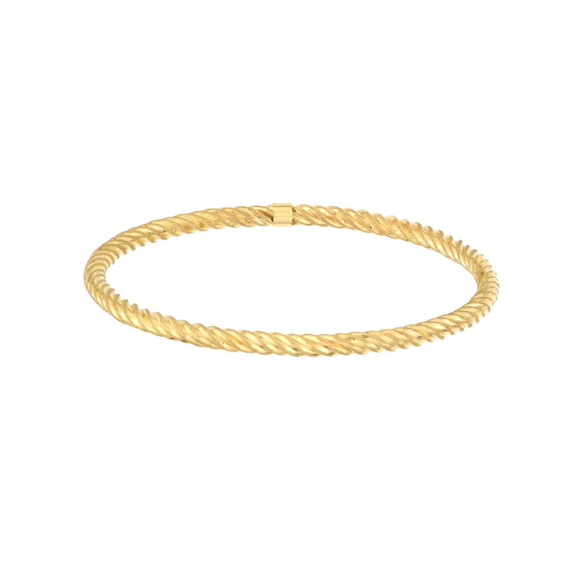 Slip-On Twisted Gold Rope Bangle view 1