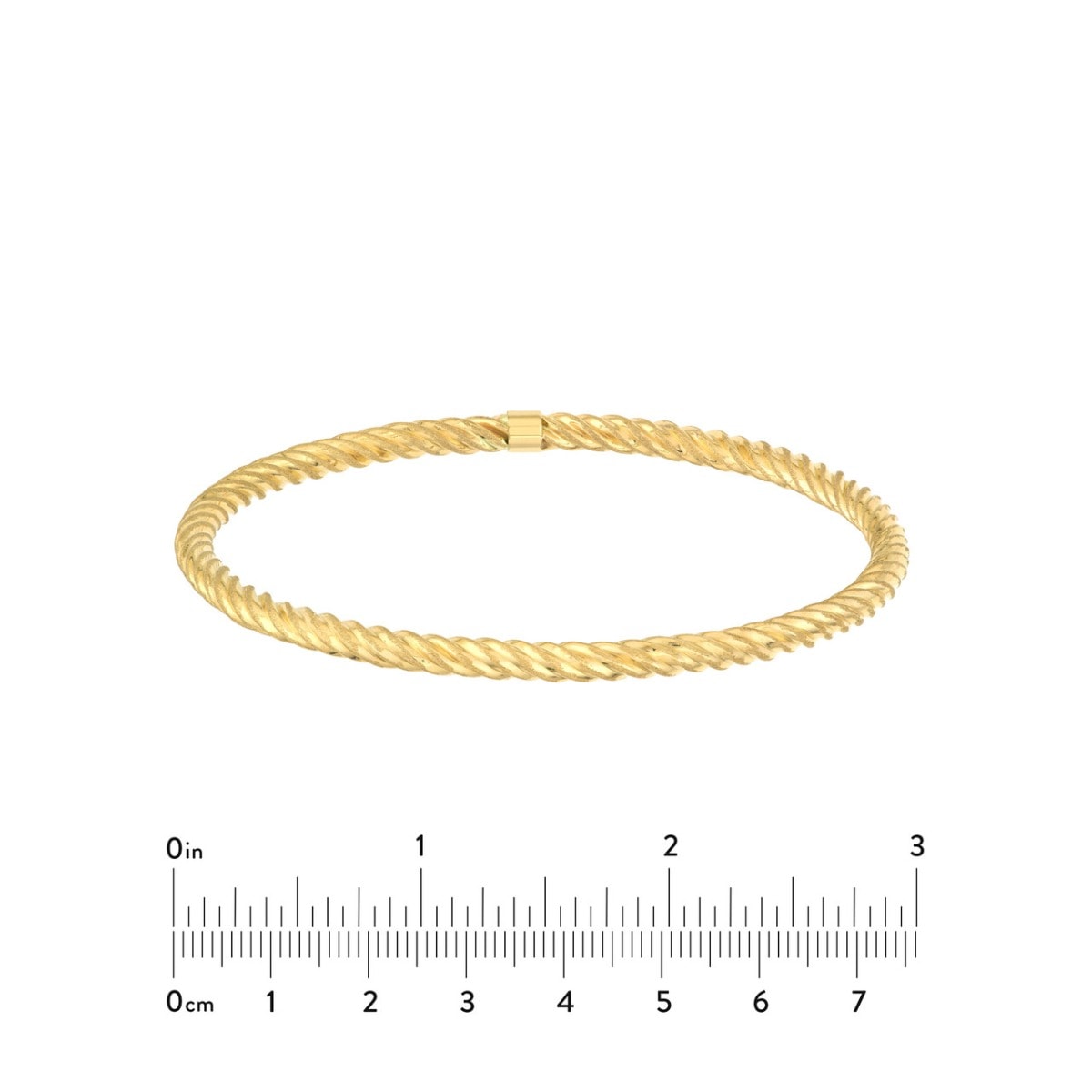 Slip-On Twisted Gold Rope Bangle view 3