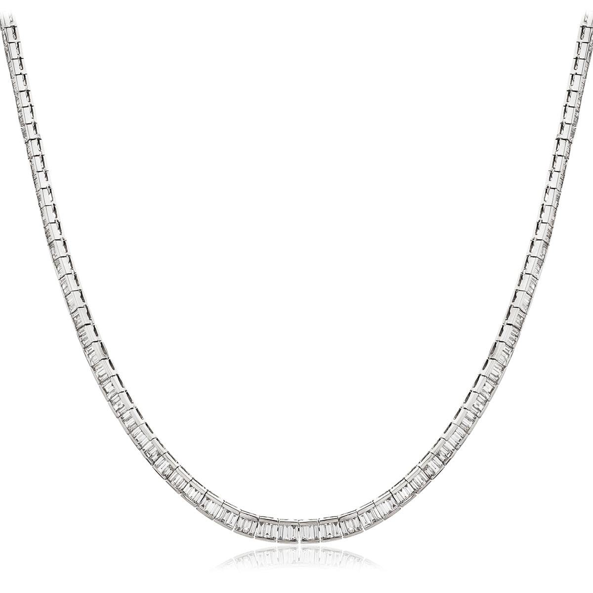 Channel Set Baguette Necklace
