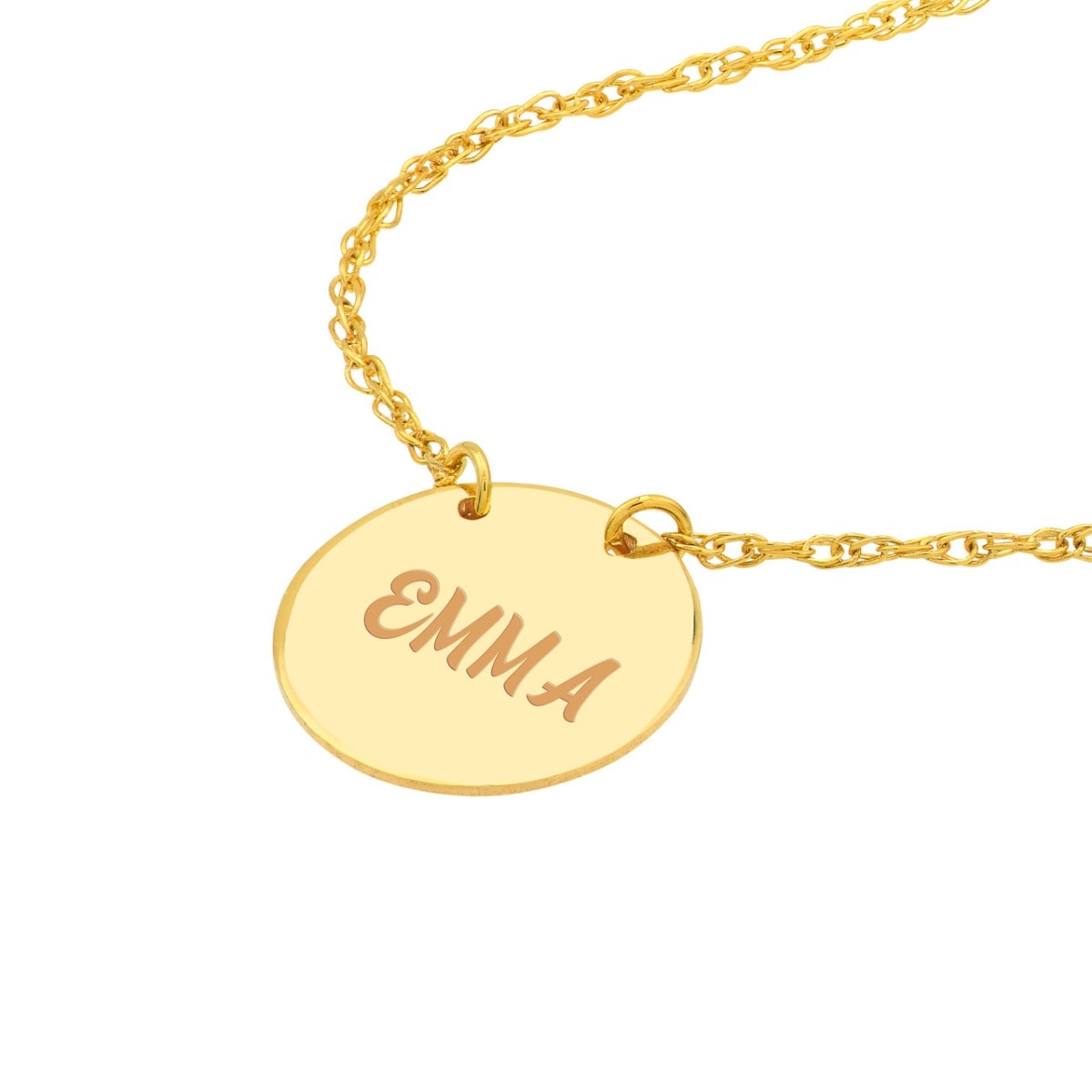 Personalized Round Gold Pendant view 5