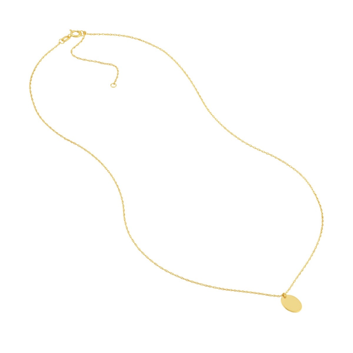 Personalized Oval Gold Pendant view 6