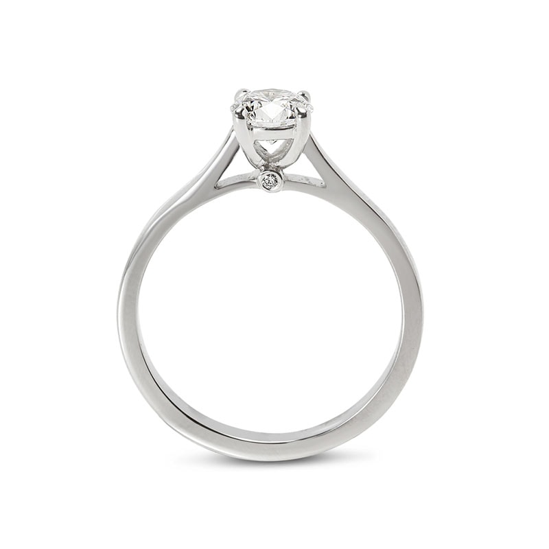 Lab Grown Solitaire And Small Round Shape Diamond Below the Center Stone view 3