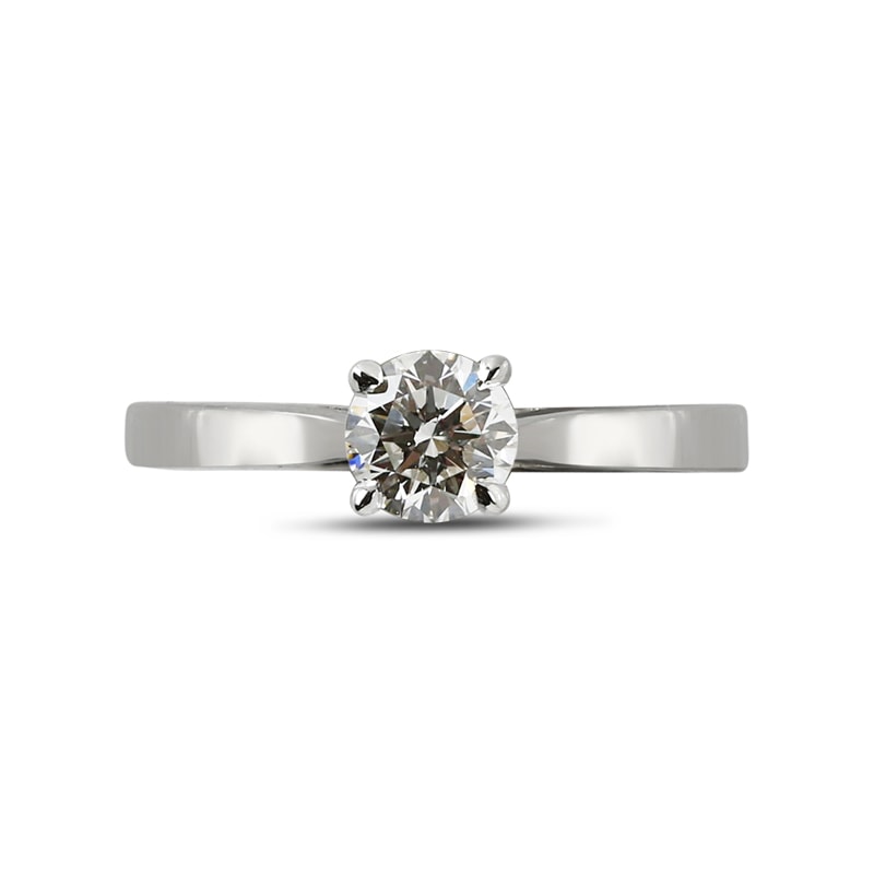 Lab Grown Solitaire And Small Round Shape Diamond Below the Center Stone view 1