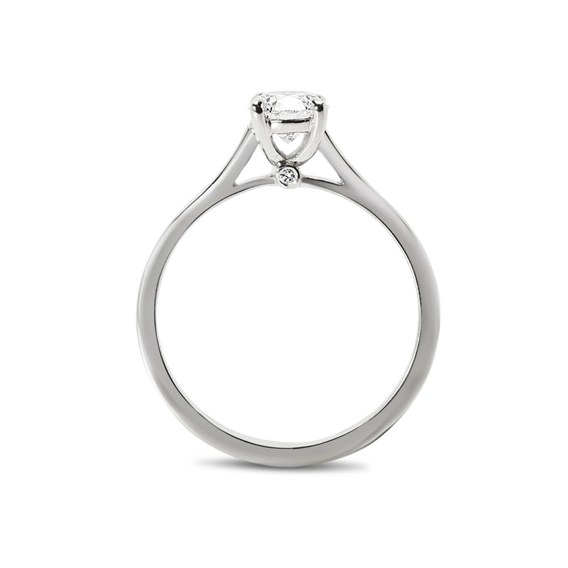 Lab Grown Solitaire And Small Round Shape Diamond Below the Center Stone view 5