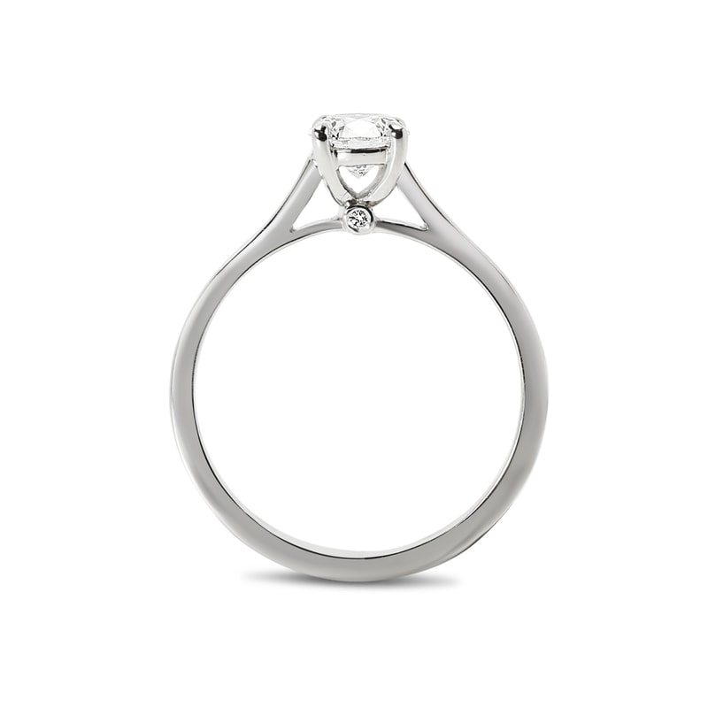 Solitaire And Small Round Shape Diamond Below the Center Stone view 5