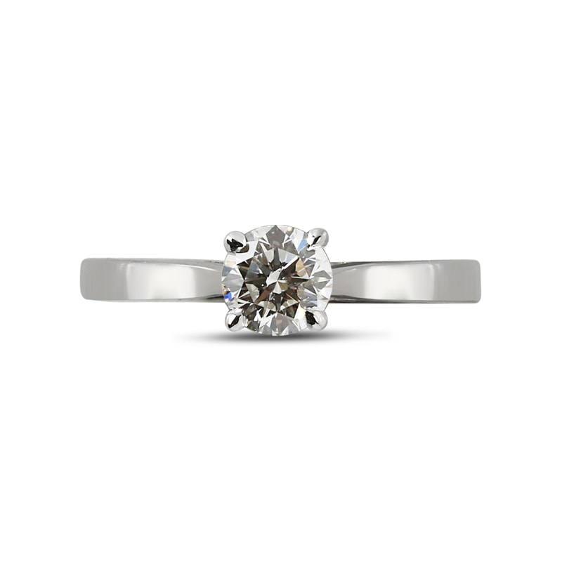 Solitaire And Small Round Shape Diamond Below the Center Stone view 1