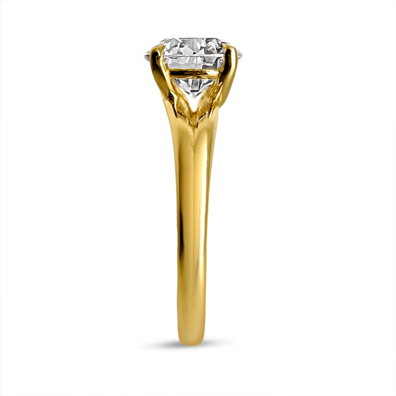 Split Shank Large Round Solitaire Lab Grown Diamond Engagement Ring view 4
