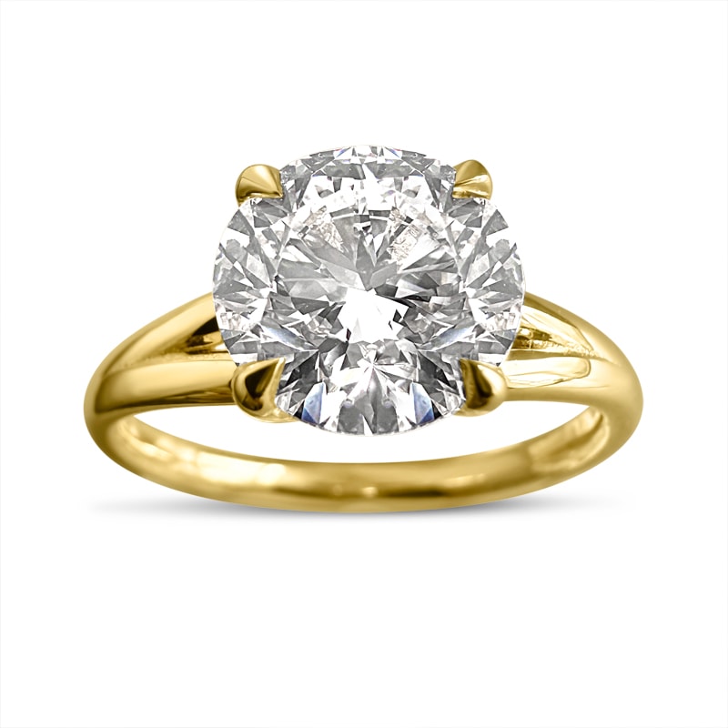 Split Shank Large Round Solitaire Lab Grown Diamond Engagement Ring view 3